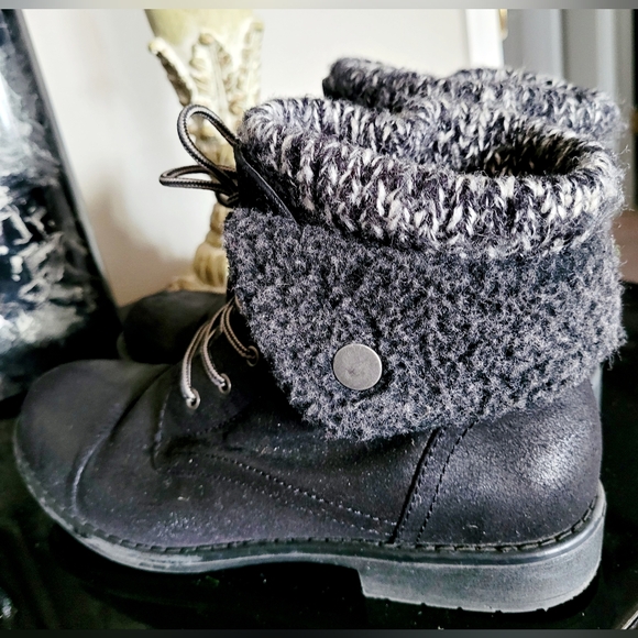 Cliffs White Mountain Duena Women Hiking/Moto Knit Sweater Sock Boots Black 8.5 - Picture 3 of 16